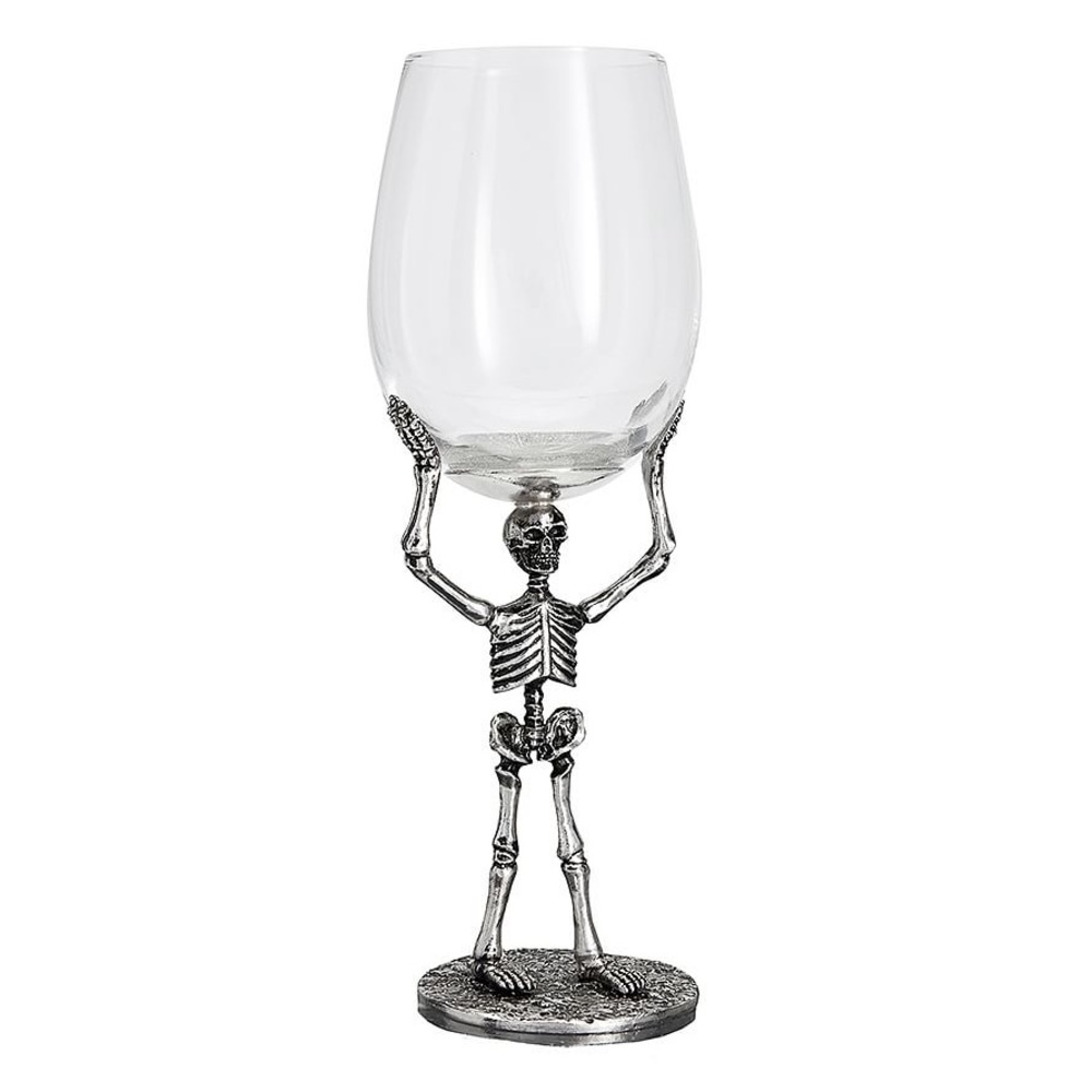 Pottery Barn Skeleton Wine Glasses (x1)